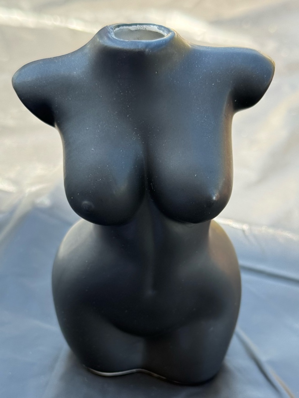 Matte Black Female Torso Sculpture